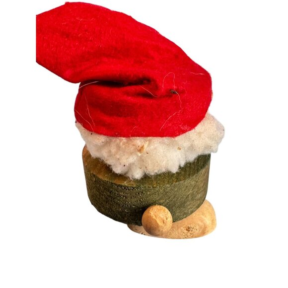 Vintage Handmade Wooden Christmas Gnome Figurine Red White Wool Nordic Sweden - Picture 3 of 6